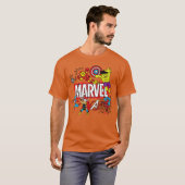 Marvel Sketch retro T-shirt (Voorkant volledig)