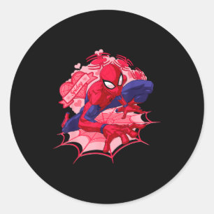 Marvel Spider-man Hartjes Valentijnsdag  Ronde Sticker