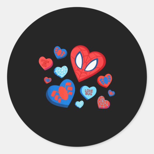 Marvel Spider-man Spidey Hearts Valentijnsdag Ronde Sticker (Voorkant)