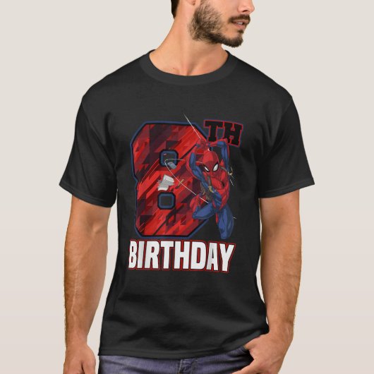 Marvel Spider Man Web Swing 8e verjaardag T-shirt (Voorkant)