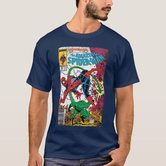 Marvel SpiderMan Klassieke Retro Comic Scorpion Co T-shirt (Voorkant)
