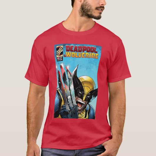 Marvel Studios Deadpool Wolverine Comic Cover Homa T-shirt (Voorkant)