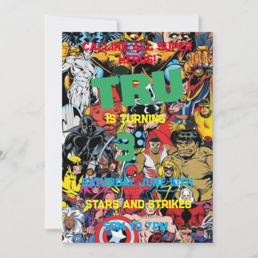 Marvel uitnodiging (Voorkant)