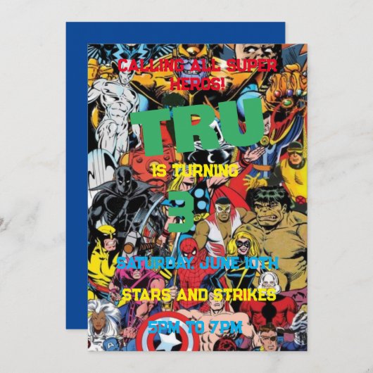 Marvel uitnodiging (Voorkant / Achterkant)