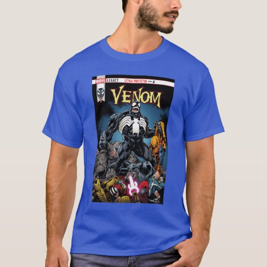Marvel Venom Lethal Pileup Comic Cover vriend T-shirt (Voorkant)