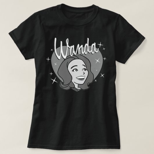 Marvel WandaVision Wanda Maximoff Heart Retro 60s T-shirt (Design voorkant)