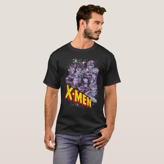 Marvel X Mannen  Team Retro Graphic T-shirt (Voorkant volledig)
