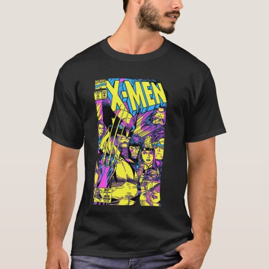 Marvel X-Mannen Wolverine en Team Epic Neon Comic T-shirt (Voorkant)