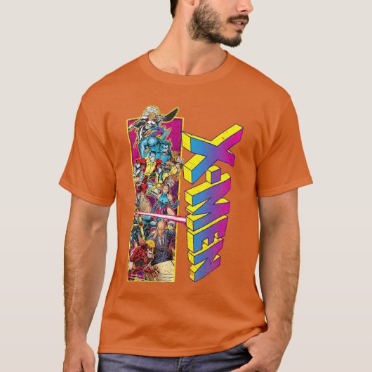 Marvel XMen Retro Comic Groep Mashup jongen T-shirt (Voorkant)