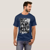 Marvel XMen Wolverine Black White Comic Panel frie T-shirt (Voorkant volledig)