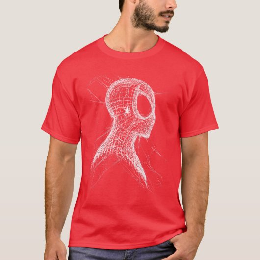 Marvelhe Amazing SpiderMan Web Silhouette Comic T- T-shirt (Voorkant)