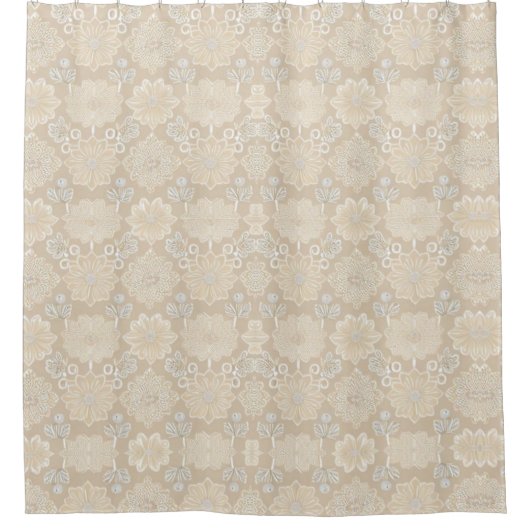 Marvelous Beige Seamless Shower Curtain Douchegordijn (Voorkant)