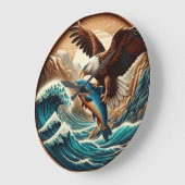 Marvelous Eagle Swooping Down to Catch Fish Grote Klok (Hoek)