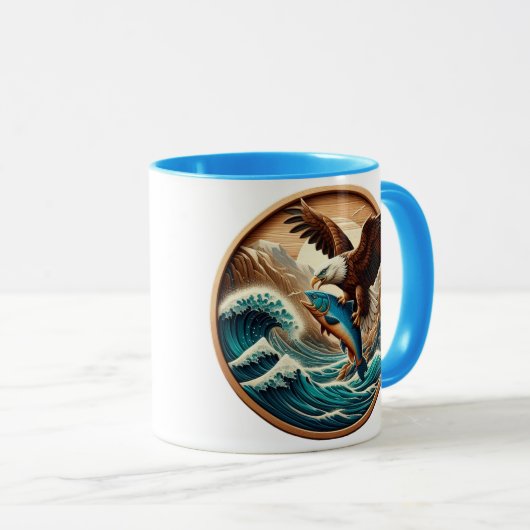 Marvelous Eagle Swooping Down to Catch Fish Mok (Voorkant rechts)