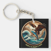 Marvelous Eagle Swooping Down to Catch Fish Sleutelhanger (voorkant)