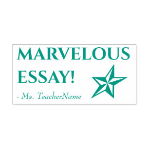 "MARVELOUS ESSAY!" + Aangepaste lerarennaam Zelfinktende Stempel
