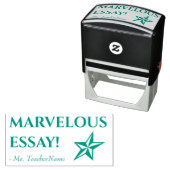 "MARVELOUS ESSAY!" + Aangepaste lerarennaam Zelfinktende Stempel (In situ)