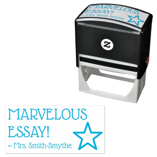 "MARVELOUS ESSAY!" Educator Rubber Stamp Zelfinktende Stempel (In situ)