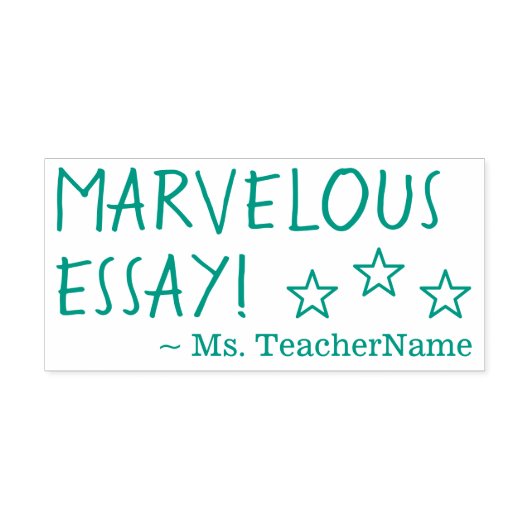"MARVELOUS ESSAY!" Instructeur Rubber Stamp Zelfinktende Stempel (Design)