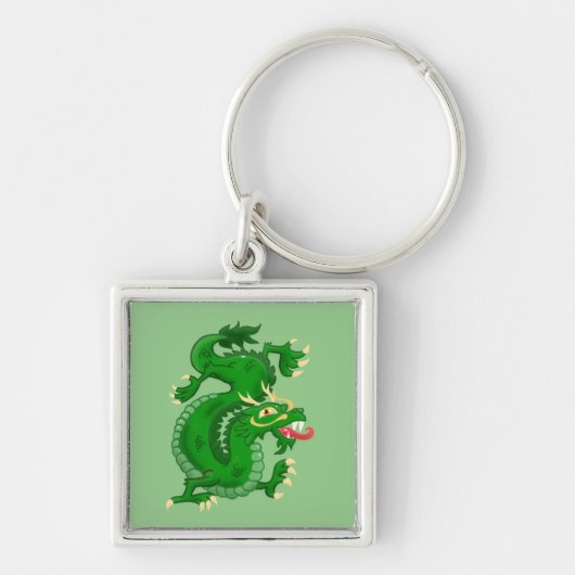 Marvelous, Green, Oriental Dragon Sleutelhanger (Voorkant)