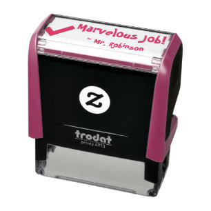 "Marvelous Job!" + Instructor's naam Rubber Stamp Zelfinktende Stempel
