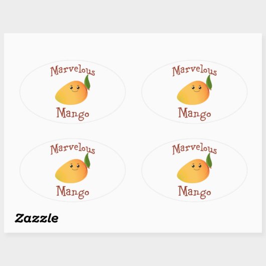 Marvelous Mango Ovale Sticker (Vel)