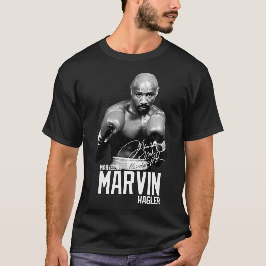 Marvelous Marvin Hagler Boxing Legend Signature Vi T-shirt (Voorkant)