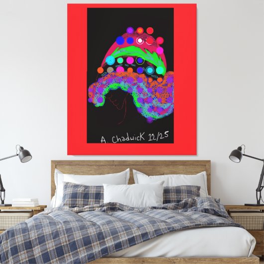 Marvelous Miss Funny Girl Stretched Canvas Print (Insitu (Slaapkamer))