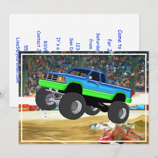 Marvelous Monster Truck in de Arena Kaart (Voorkant / Achterkant)