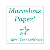 "Marvelous Paper!" + Naam instructeur Rubber Stemp Zelfinktende Stempel (Design)