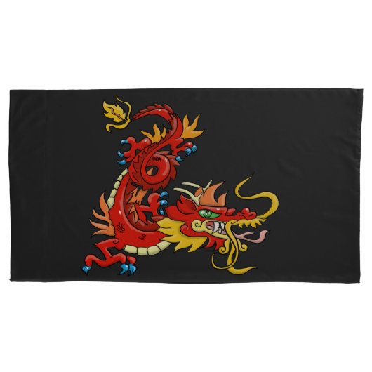 Marvelous Red Oriental Dragon Kussensloop (Voorkant)