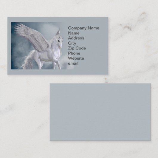 Marvelous White Pegasus Visitekaartje (Voorkant / Achterkant)