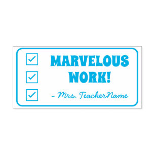 "MARVELOUS WORK!" + Rubberstempel voor educatieve Zelfinktende Stempel