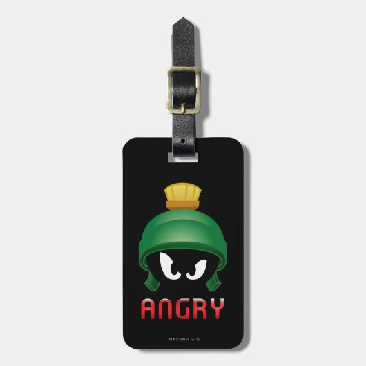 MARVIN DE MARTIAN™ Angry Emoji Bagagelabel (Voorkant verticaal)