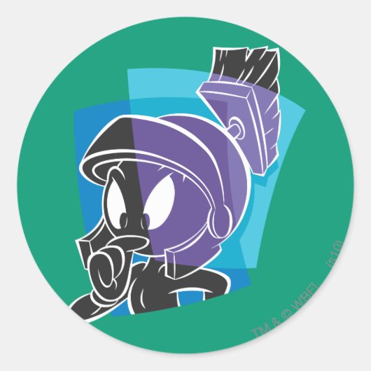 MARVIN DE MARTIAN™ Expressive 20 Ronde Sticker (Voorkant)