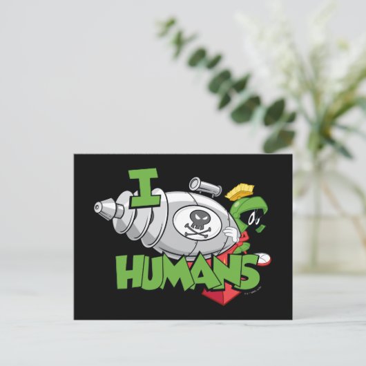 MARVIN DE MARTIAN™ I Laser Mensen Briefkaart (Staand voorkant)