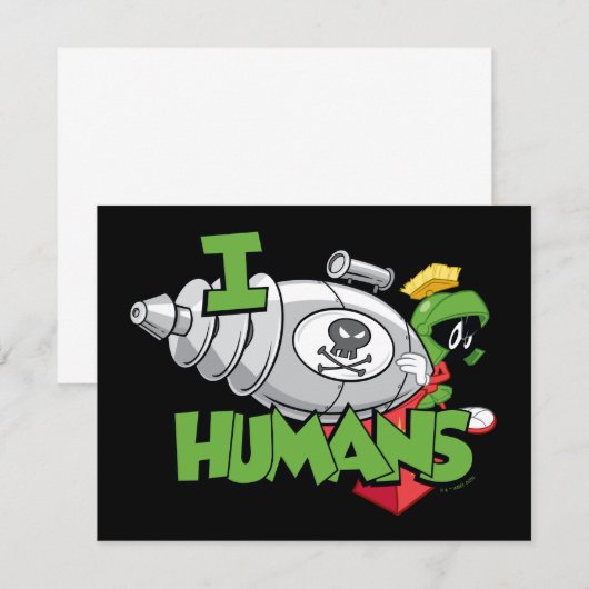 MARVIN DE MARTIAN™ I Laser Mensen Notitiekaartje (Voorkant / Achterkant)