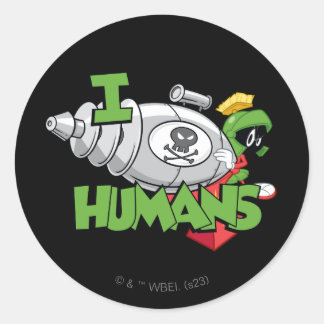 MARVIN DE MARTIAN™ I Laser Mensen Ronde Sticker