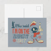 MARVIN DE MARTIAN™- Ik sta op de Naughty List? Briefkaart (Voorkant / Achterkant)