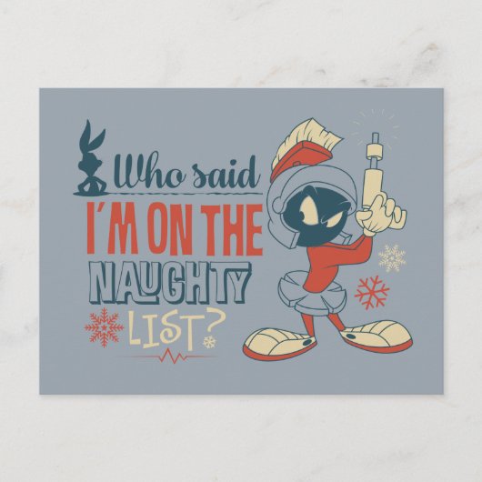 MARVIN DE MARTIAN™- Ik sta op de Naughty List? Briefkaart (Voorkant)