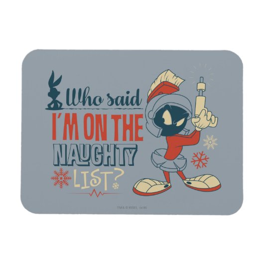 MARVIN DE MARTIAN™- Ik sta op de Naughty List? Magneet (Horizontaal)