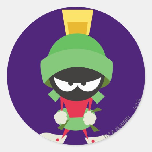 MARVIN DE MARTIAN™ klaar om aan te vallen Ronde Sticker (Voorkant)