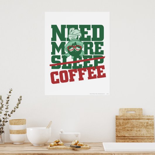 MARVIN DE MARTIAN™ - Meer koffie nodig Poster (Keuken)