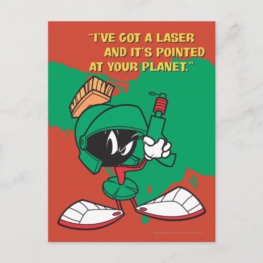 MARVIN DE MARTIAN™ met laser omhoog gericht Briefkaart (Voorkant)