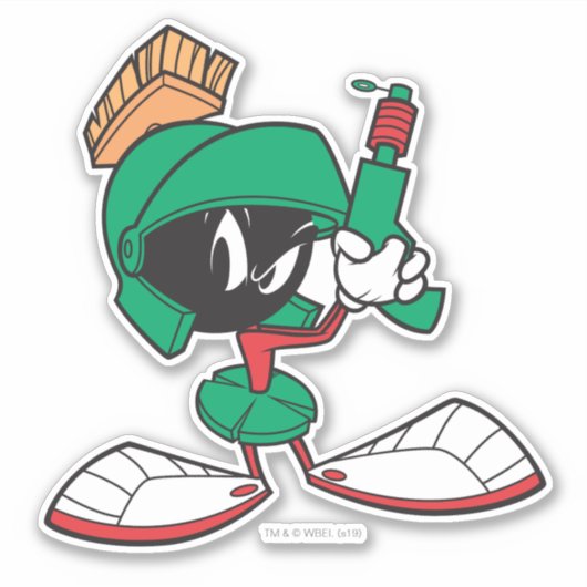 MARVIN DE MARTIAN™ met laser omhoog gericht Sticker (Voorkant)