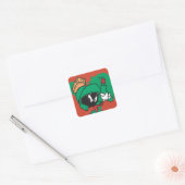 MARVIN DE MARTIAN™ met laser omhoog gericht Vierkante Sticker (Envelop)