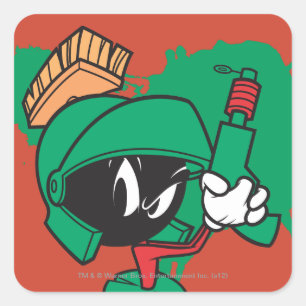 MARVIN DE MARTIAN™ met laser omhoog gericht Vierkante Sticker