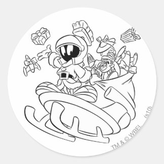 MARVIN DE MARTIAN™ MET speelgoed Ronde Sticker