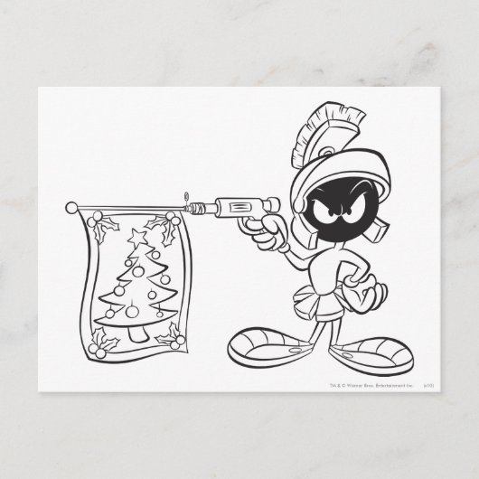 MARVIN DE MARTIAN™-Pistool VOOR kerstboomPop Feestdagenkaart (Voorkant)