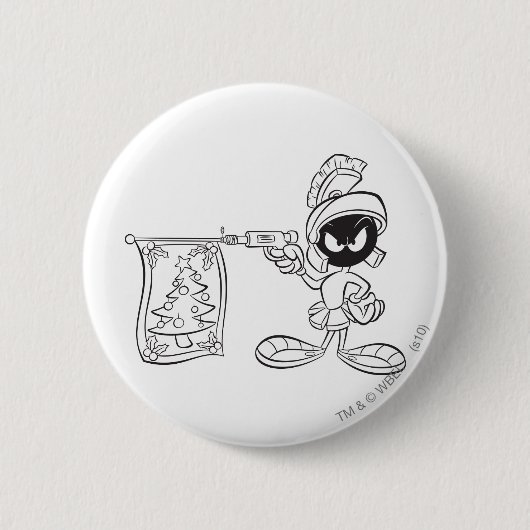 MARVIN DE MARTIAN™-Pistool VOOR kerstboomPop Ronde Button 5,7 Cm (Voorkant)